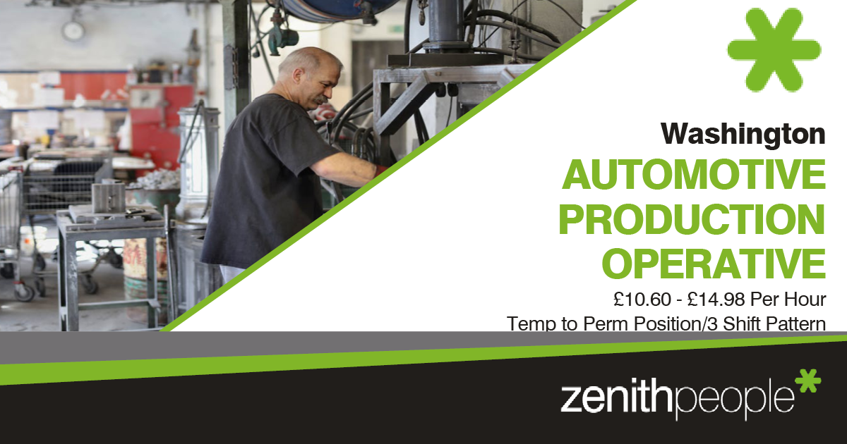 Automotive Production Operative job at Zenith People